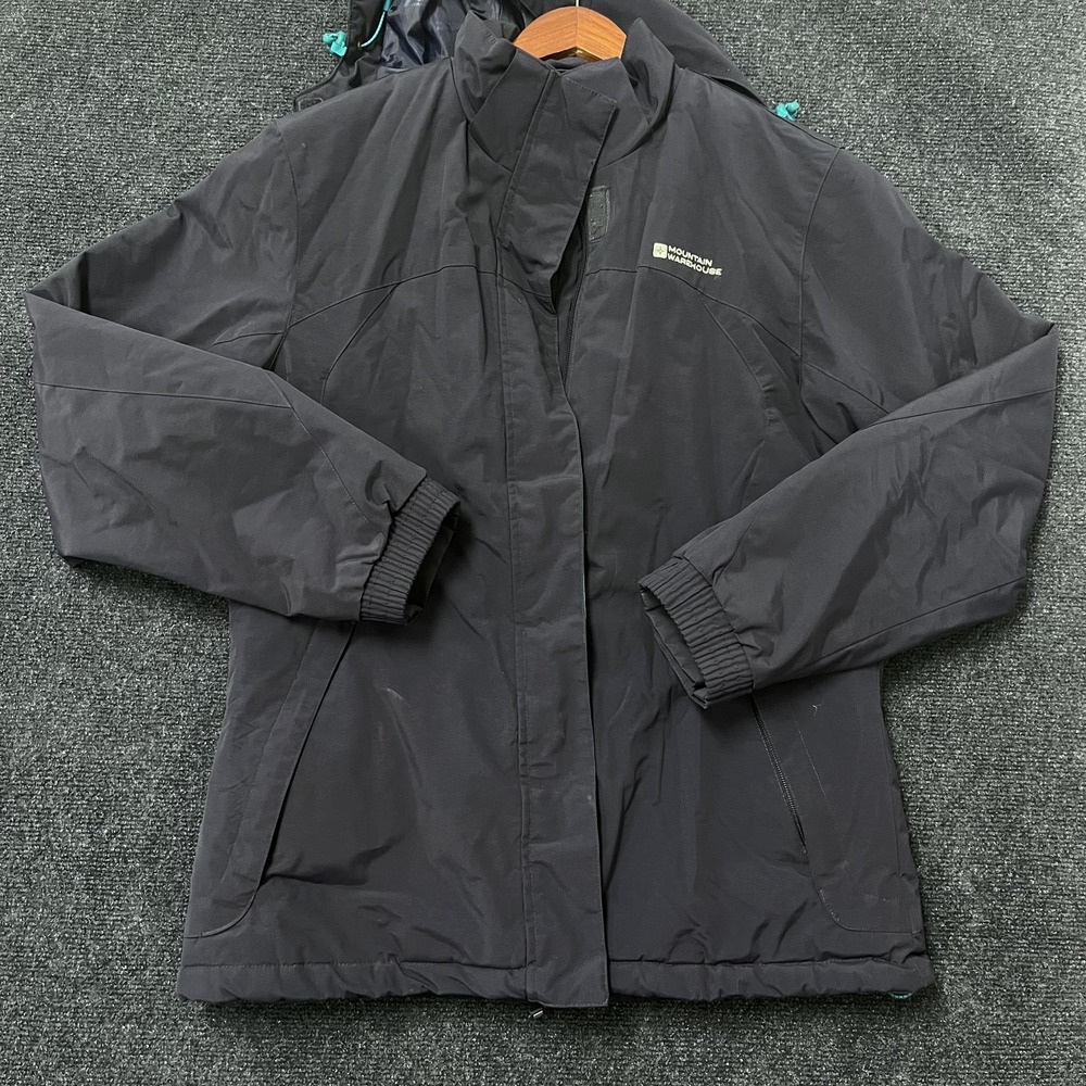 Mountain Warehouse Jacket Womens US 10 UK 14 Black Snow Coat Hooded Winter Warm